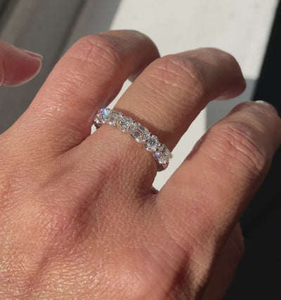 Emerald Cut and Round Diamond Ring