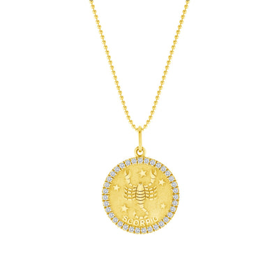 Medium Gold and Diamond Zodiac Medallion