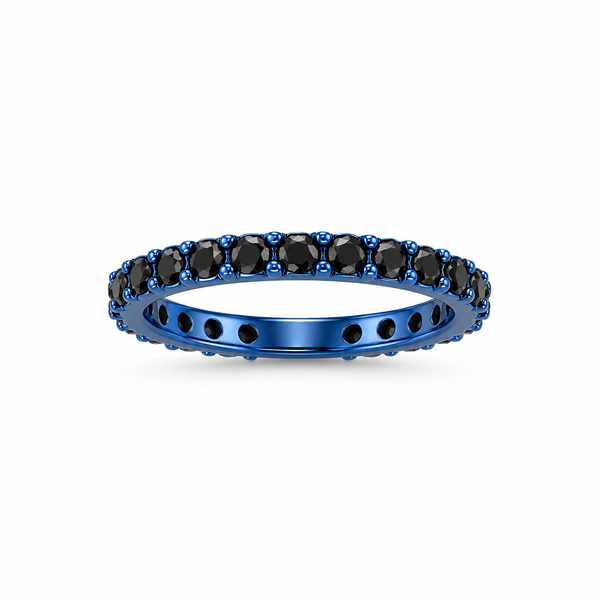 1.7ct Black Spinel Titanium Eternity Band