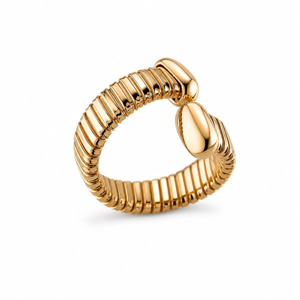 14K Gold Lines Cross Ring