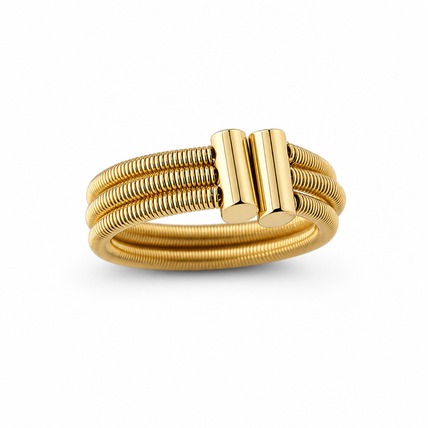 14K Gold Matte Coil Ring