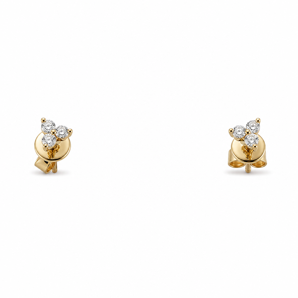 14K Gold Trio of Diamond Earrings