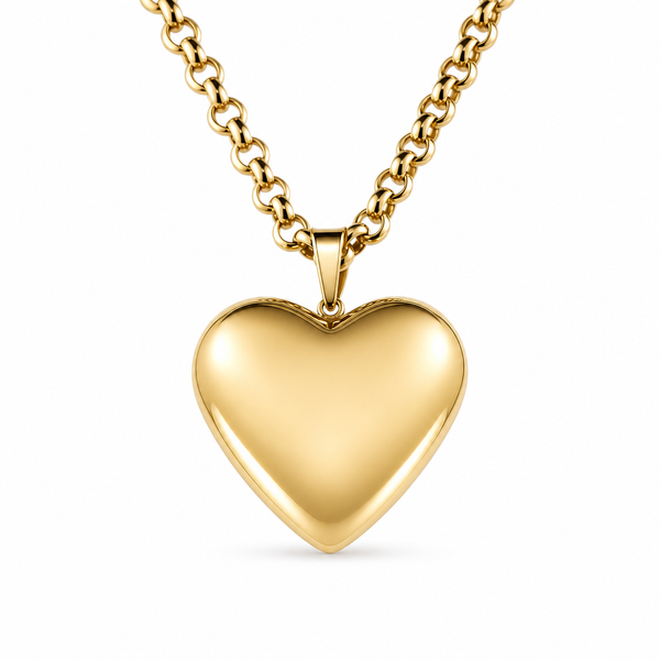 14K Large Bubble Heart Pendant