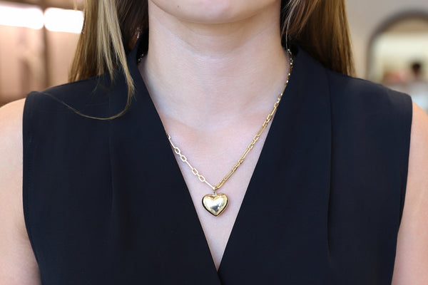 14K Medium Bubble Heart Pendant