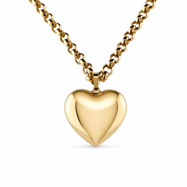 14K Medium Bubble Heart Pendant