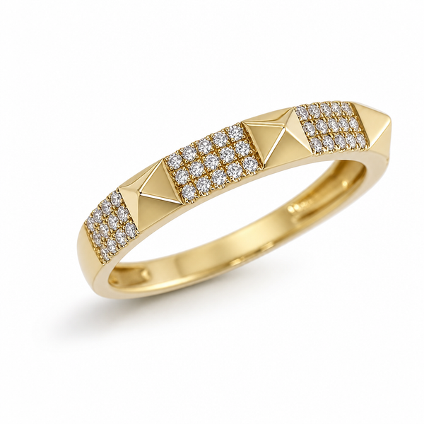 14k Gold .16ct Diamond Spike Ring