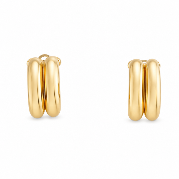 14k Gold Double Hoop Earrings