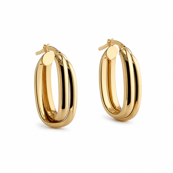 14k Gold Large Criss Cross Earrings