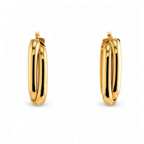 14k Gold Large Criss Cross Earrings