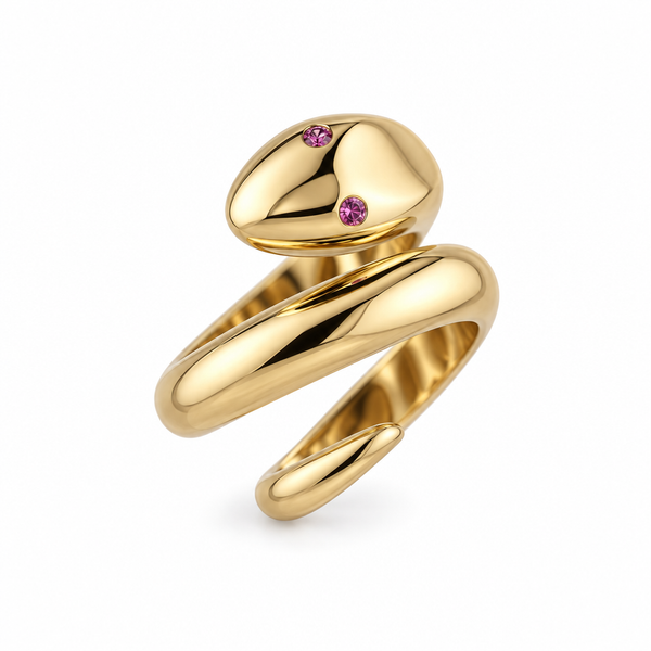 14k Gold Large Snake Ring