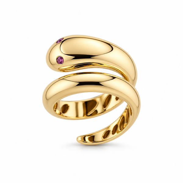 14k Gold Large Snake Ring