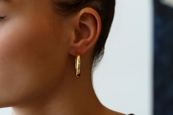 14k Gold Small Classic Tube Hoop Earrings
