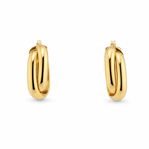 14k Small Gold Criss Cross Earrings