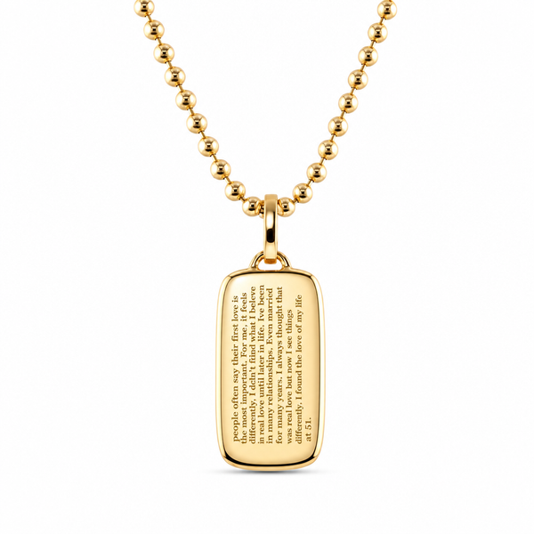 14K Gold Organic Pavé Lab Diamonds Dog Tag