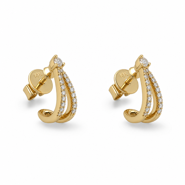 14k gold .04 ct natural diamond earrings