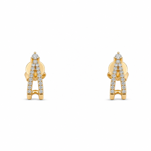 14k gold .04 ct natural diamond earrings