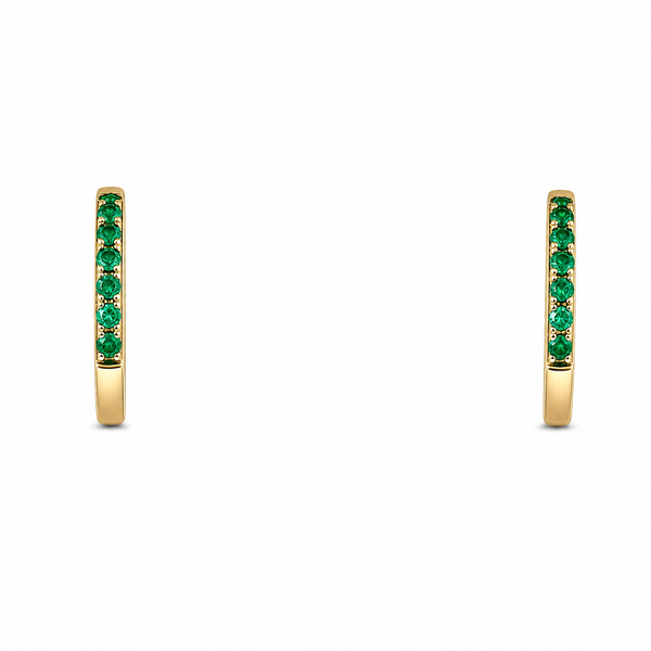 14k gold .08 ct natural emerald earrings