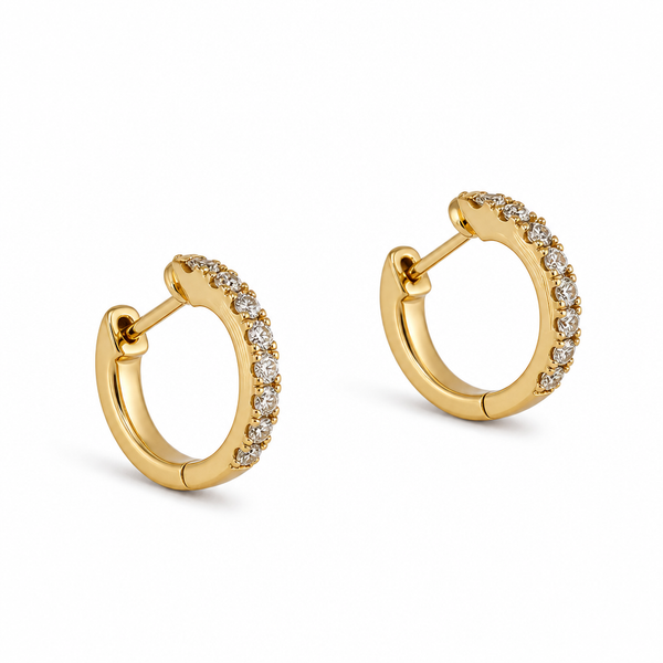 14k gold .20 ct natural diamond earrings