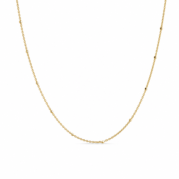 18in Rolo chain with gold beads