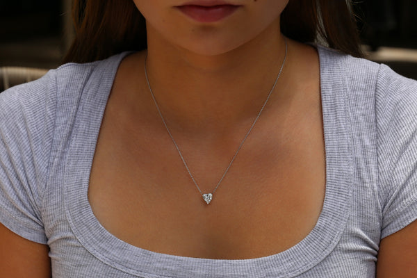 2.05 carat Floating Heart Pendant