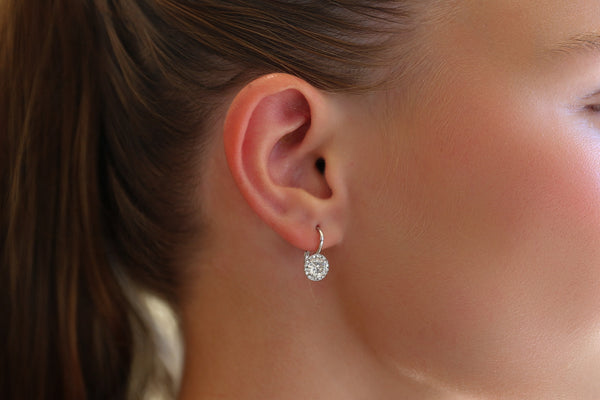 2.2ct Diamond Halo Drop Earrings