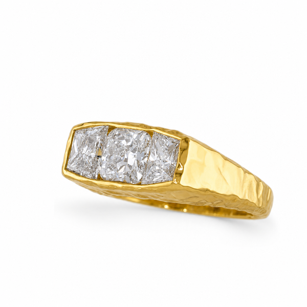 3 Diamond Illusion 18k Gold