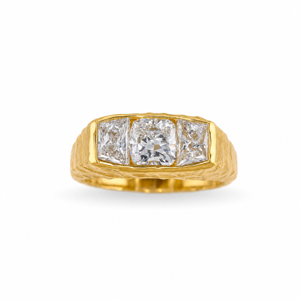 3 Diamond Illusion 18k Gold