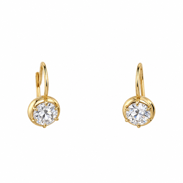3ct Diamond Bezel Clasp Earrings