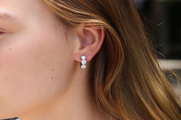 Titanium and Lab Diamond Half Carat Lab Diamond Hoops