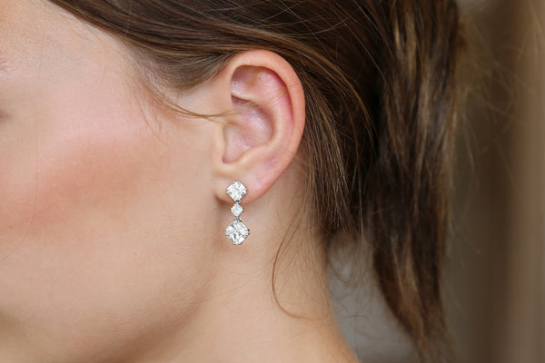 8.5ct Triple Lab Grown Diamond Drop Earrings