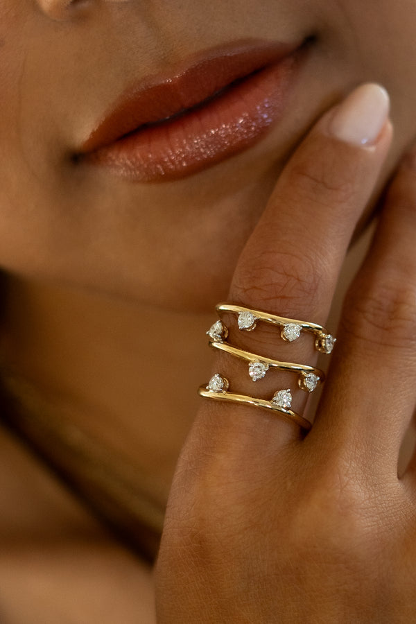 Large Diamond Twisted Ring