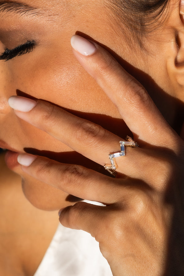 Baguette Diamond ZigZag Ring