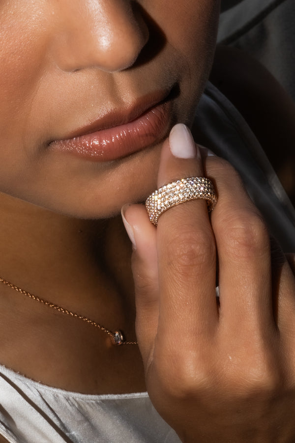 Adjustable Multi-row Diamond Eternity Band 18k gold