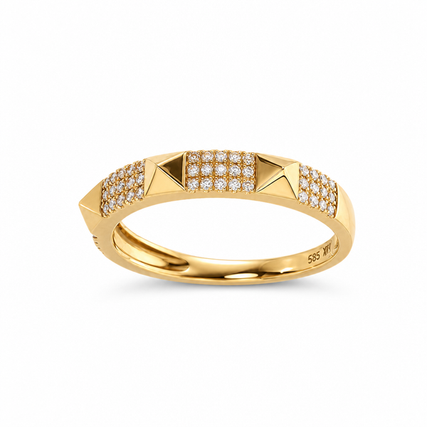 14k Gold .16ct Diamond Spike Ring