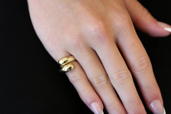 14K Gold Double Curve Ring