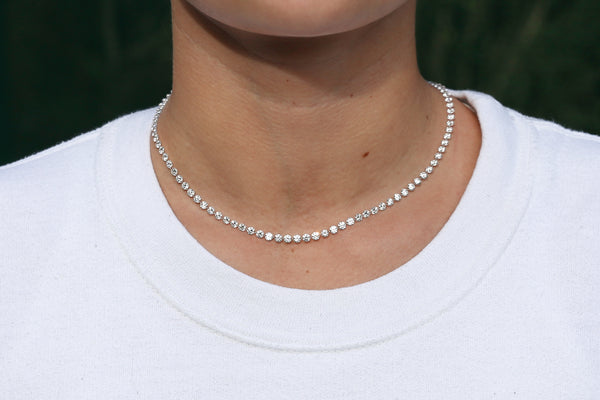 8.5 carat Drilled Diamond Invisible Setting Necklace