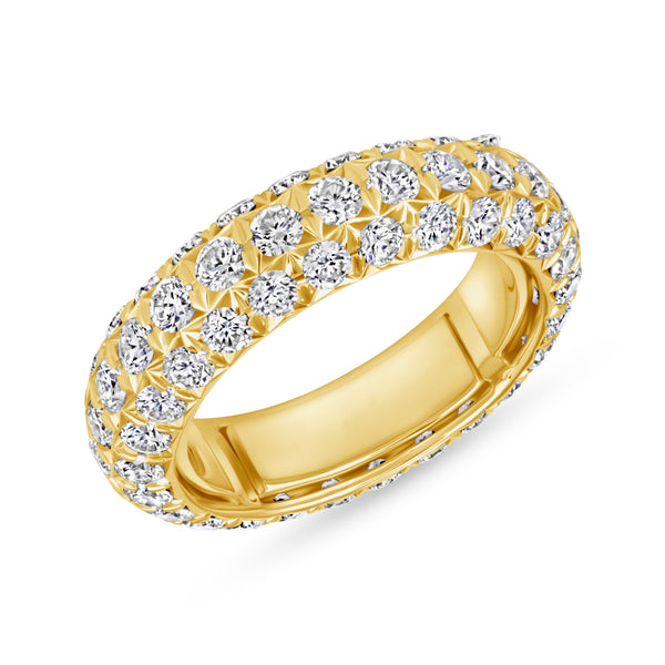 Adjustable Three Row Diamond Eternity Band 18k gold