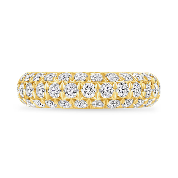 Adjustable Three Row Diamond Eternity Band 18k gold