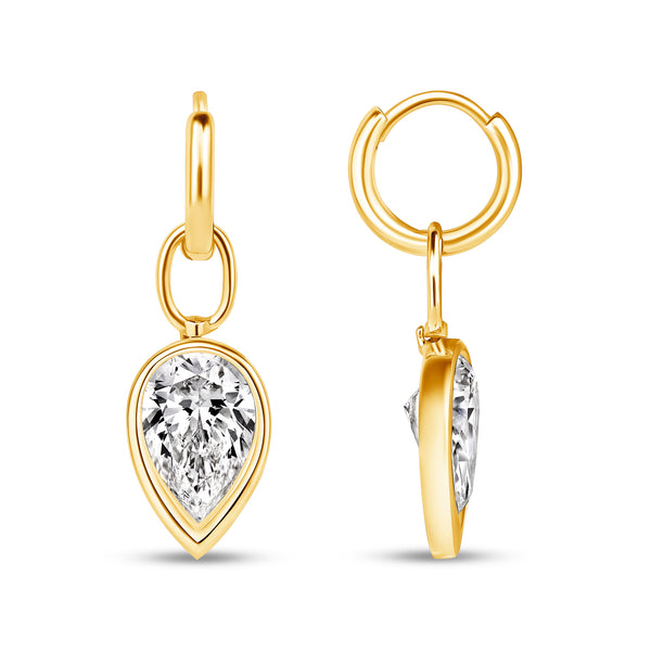 Drop Floating Pear Earrings
