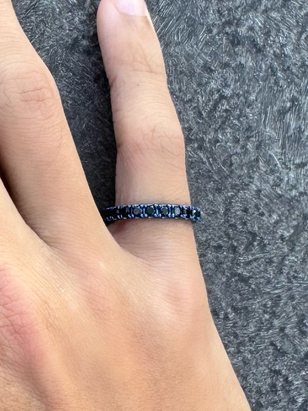 1.7ct Black Spinel Titanium Eternity Band