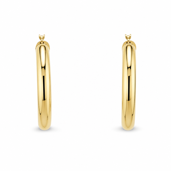 14k Gold Classic Tube Hoop Earrings