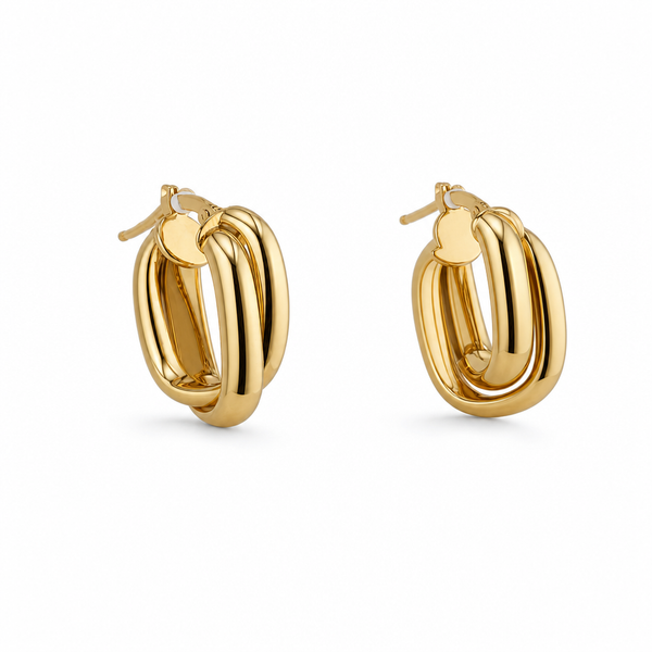 14k Small Gold Criss Cross Earrings