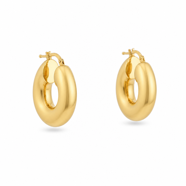 14k Gold Large Bubble Hoops