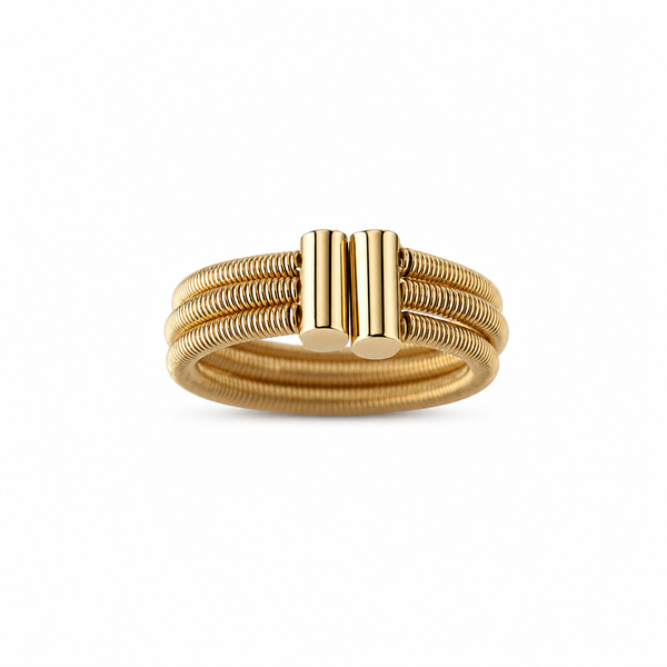 14K Gold Matte Coil Ring
