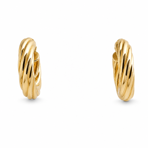 14K Gold Twist Hoops