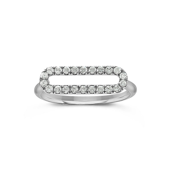 Titanium Diamond Paperclip Ring