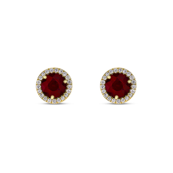 Pigeon Blood Rubies with Natural Diamond Halo
