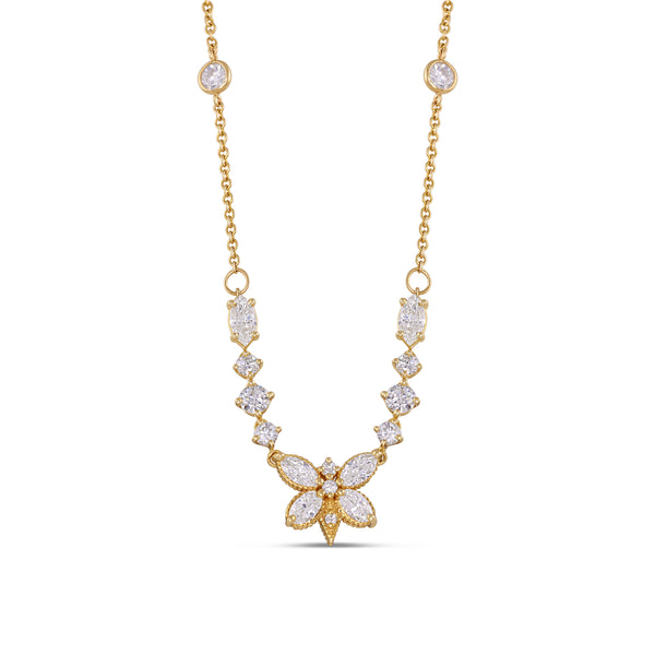 Multi Shaped Lab Diamond Butterfly Necklace