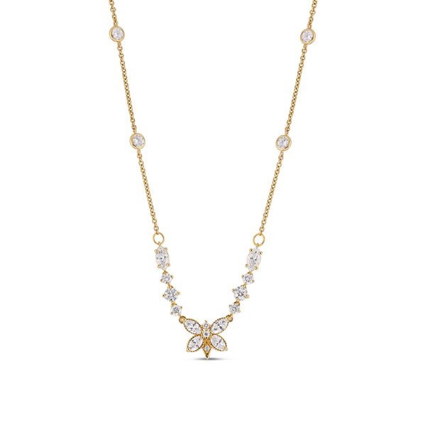 Multi Shaped Lab Diamond Butterfly Necklace