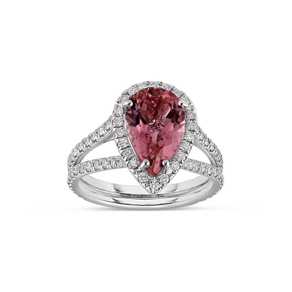 Pear Shaped Sapphire with Diamonds